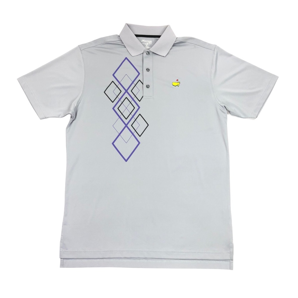 Masters Tech Men's Golf Polo Shirt Gray Size M Short Sleeve Stretch Performance